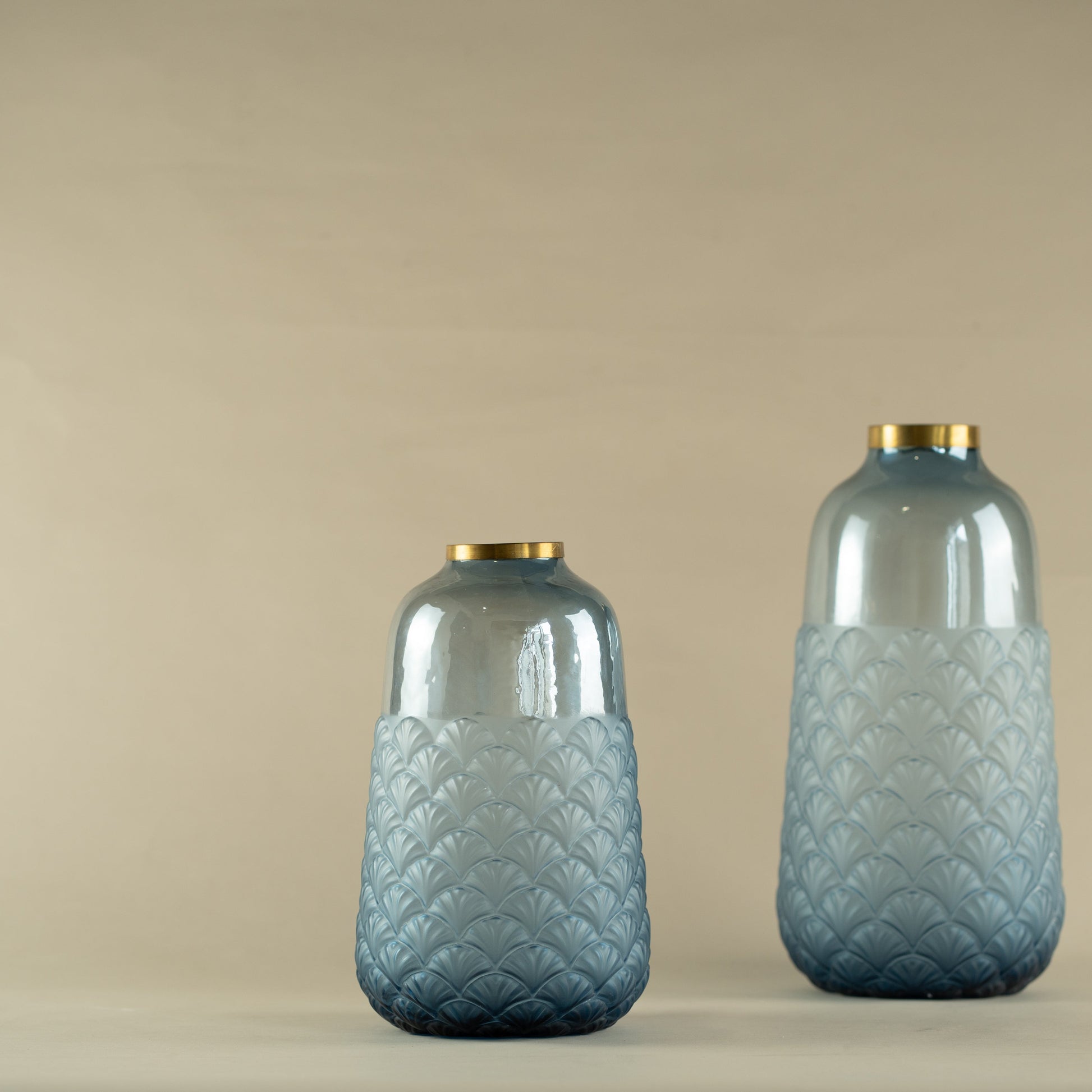 Aecor Textured Blue Glass Vase (Small)