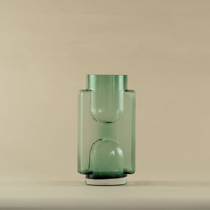 Viridis Cylindrical Green Glass Vase (Small)