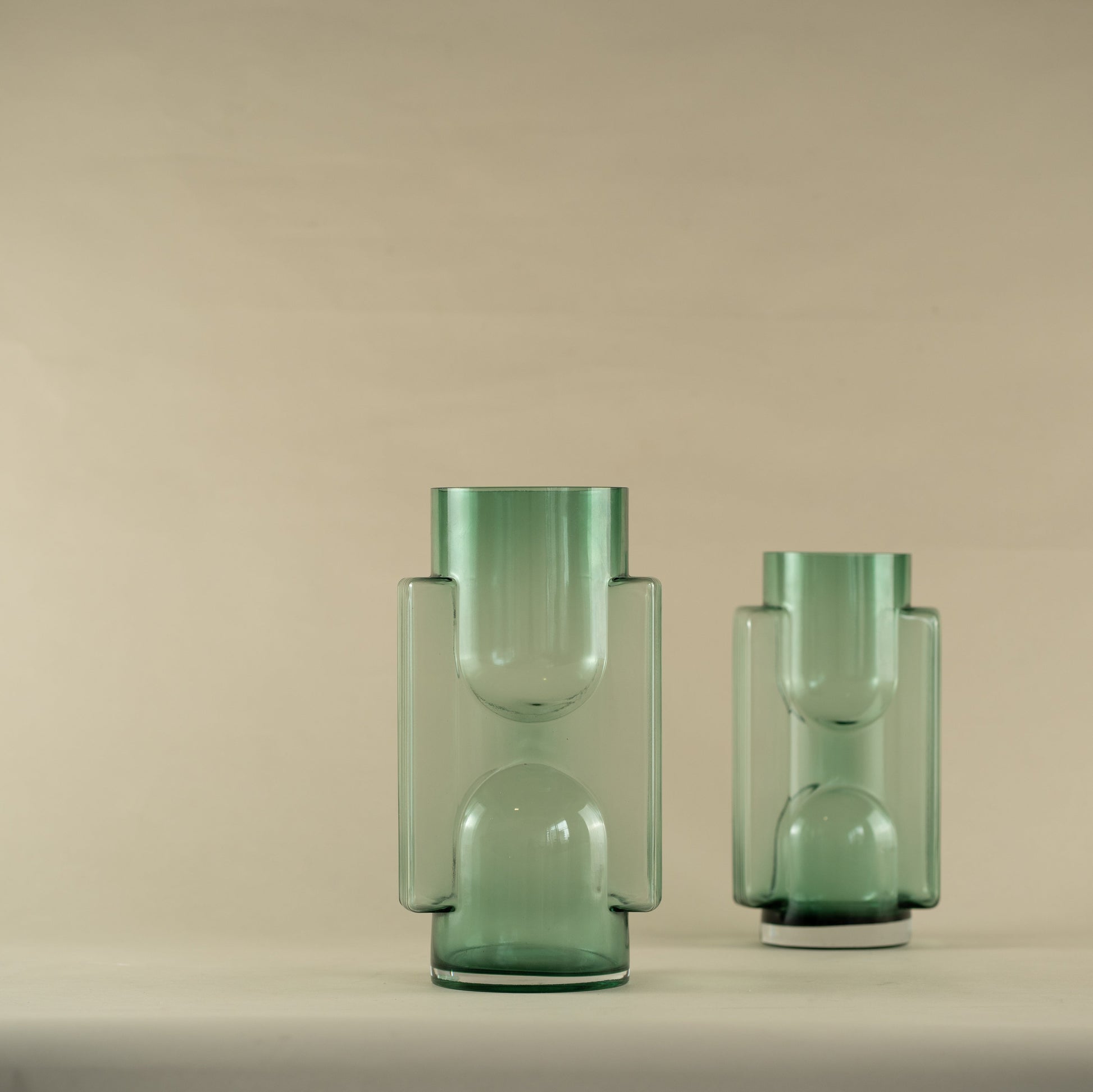 Viridis Cylindrical Green Glass Vase (Large)