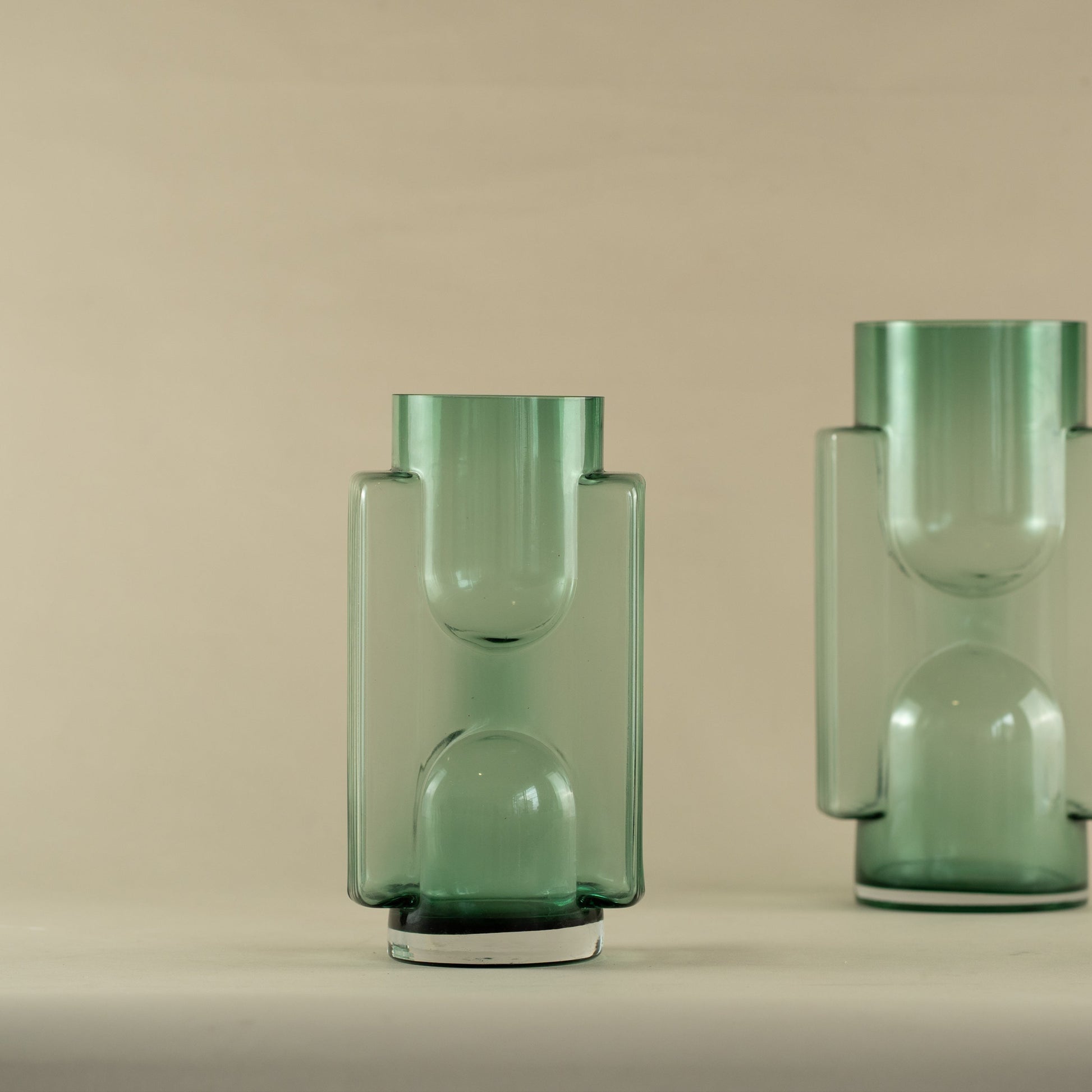Viridis Cylindrical Green Glass Vase (Small)