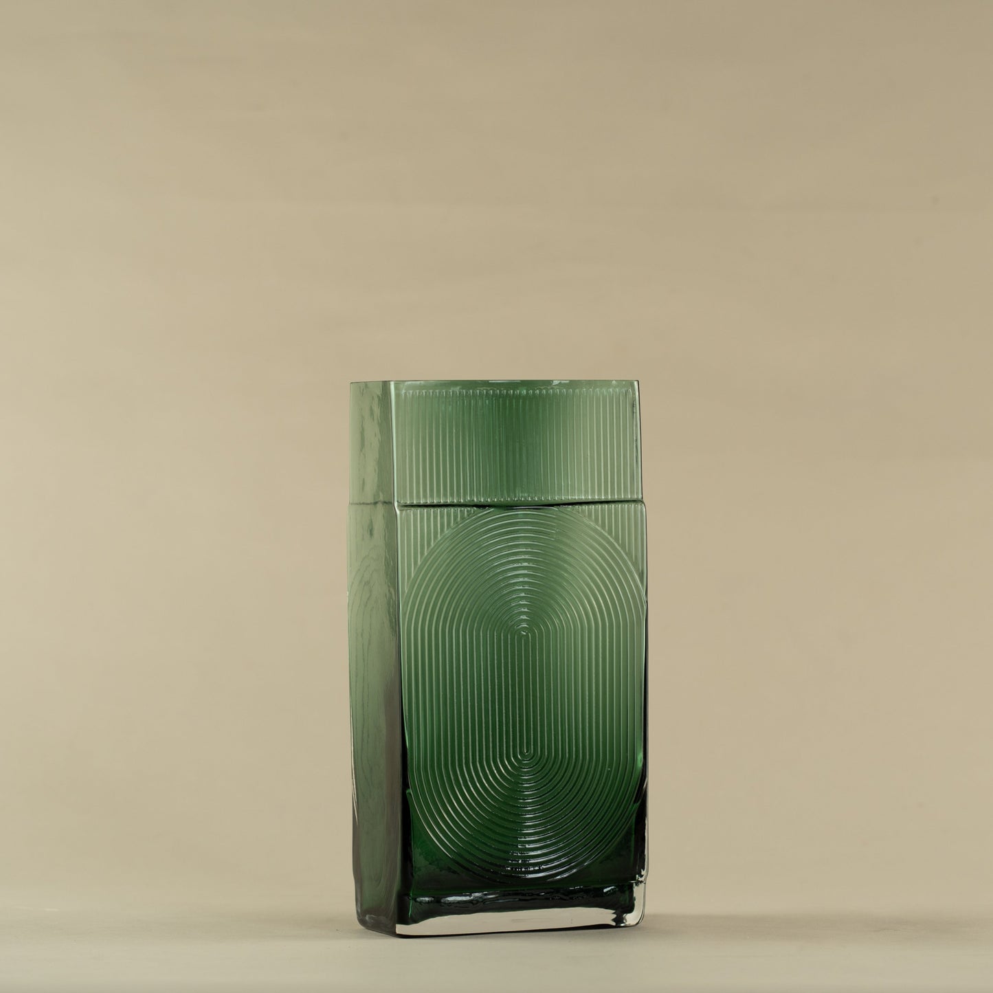 Cuboid Green Glass Vase (Large)