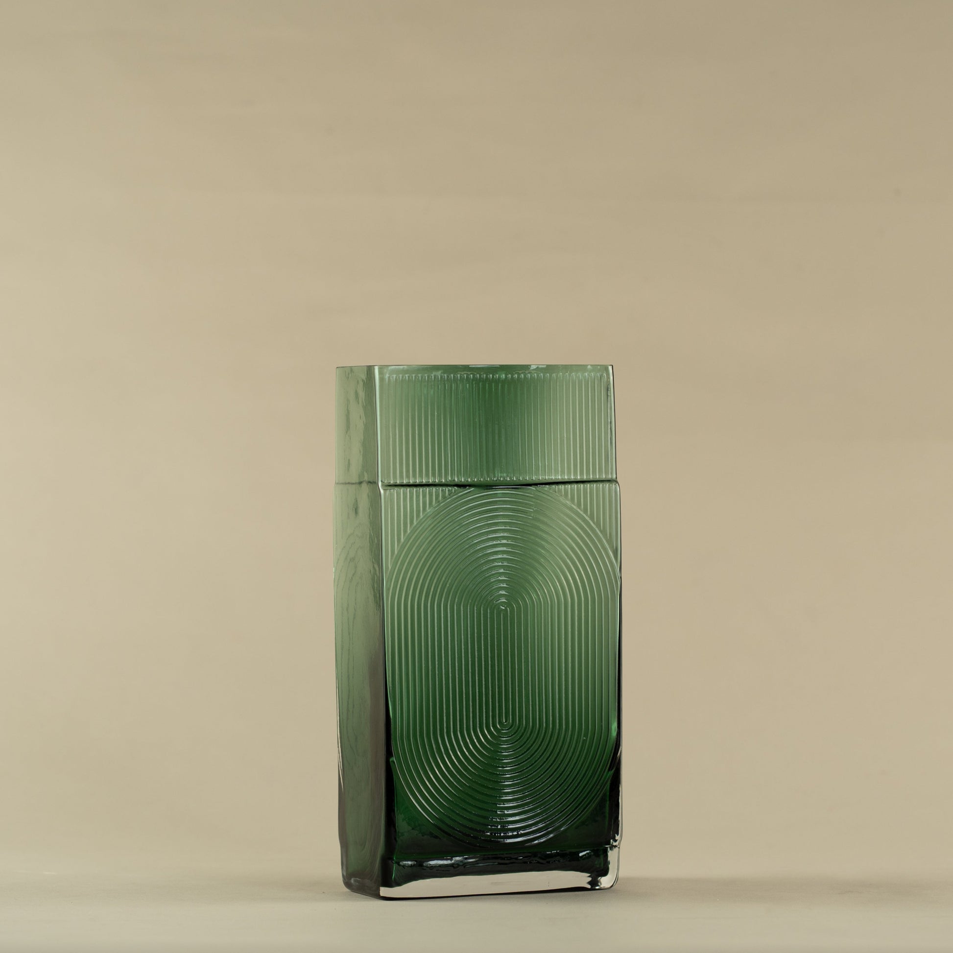Cuboid Green Glass Vase (Large)