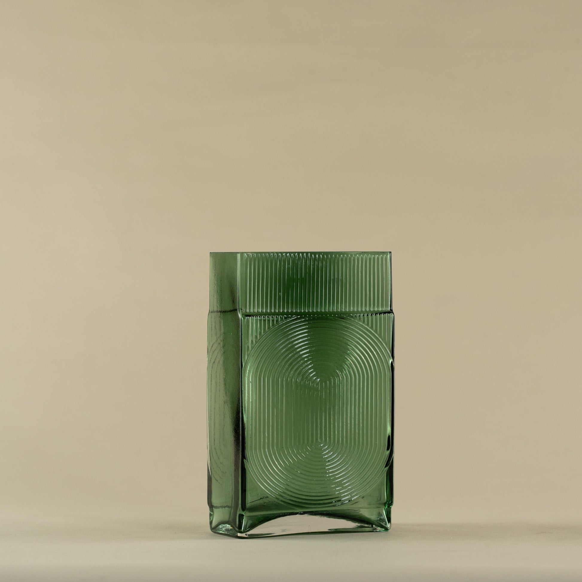 Cuboid Green Glass Vase (Small)