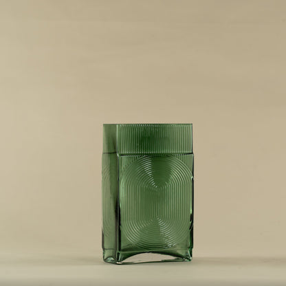 Cuboid Green Glass Vase (Small)
