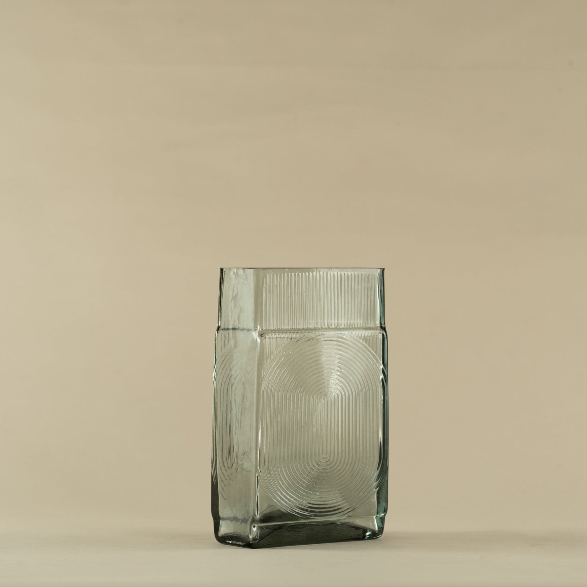 Cuboid Smokey Glass Vase (Small)