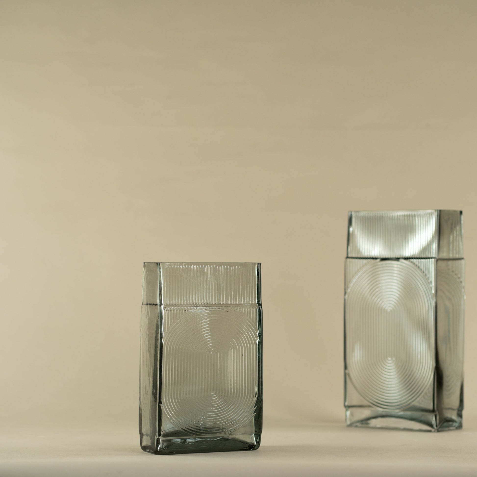 Cuboid Smokey Glass Vase (Small)