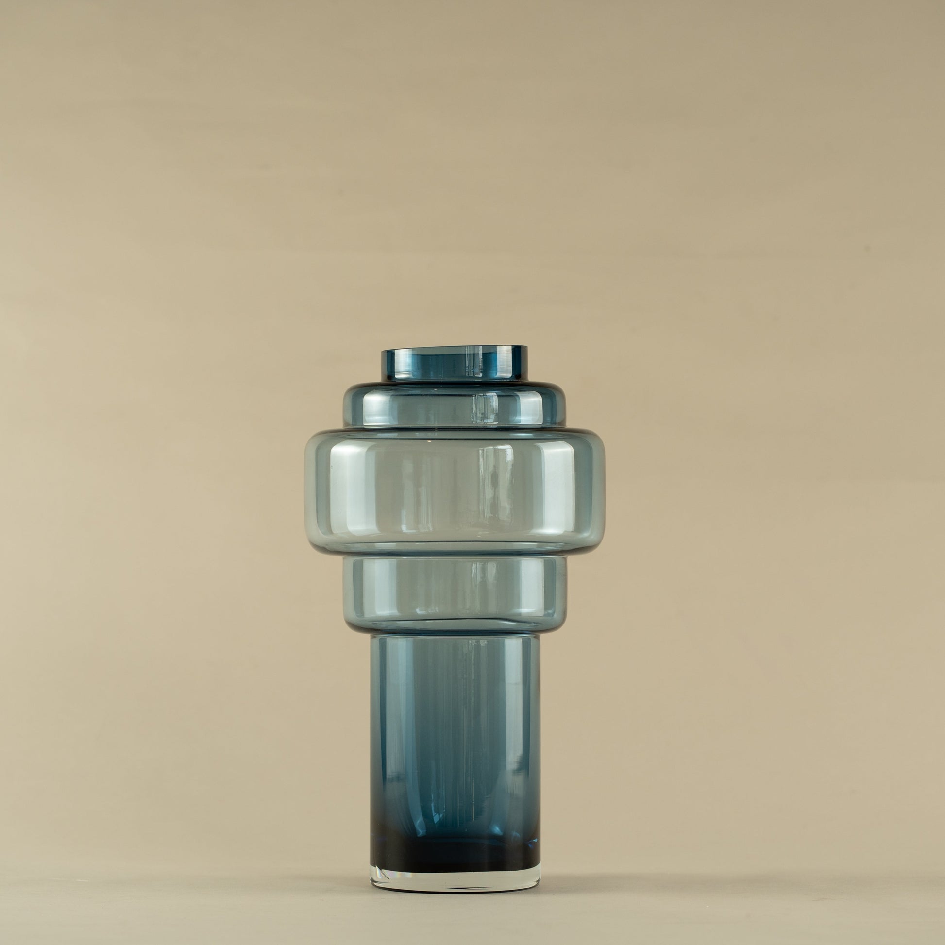 Mason Layered Blue Glass Vase (Large)