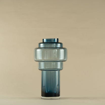 Mason Layered Blue Glass Vase (Large)