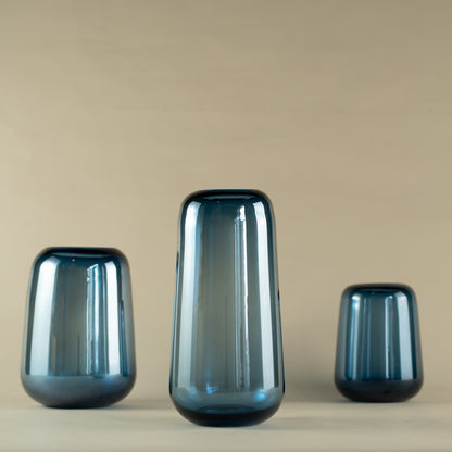 Oceanus Blue Glass Vase (Medium)