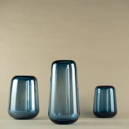 Oceanus Blue Glass Vase (Large)