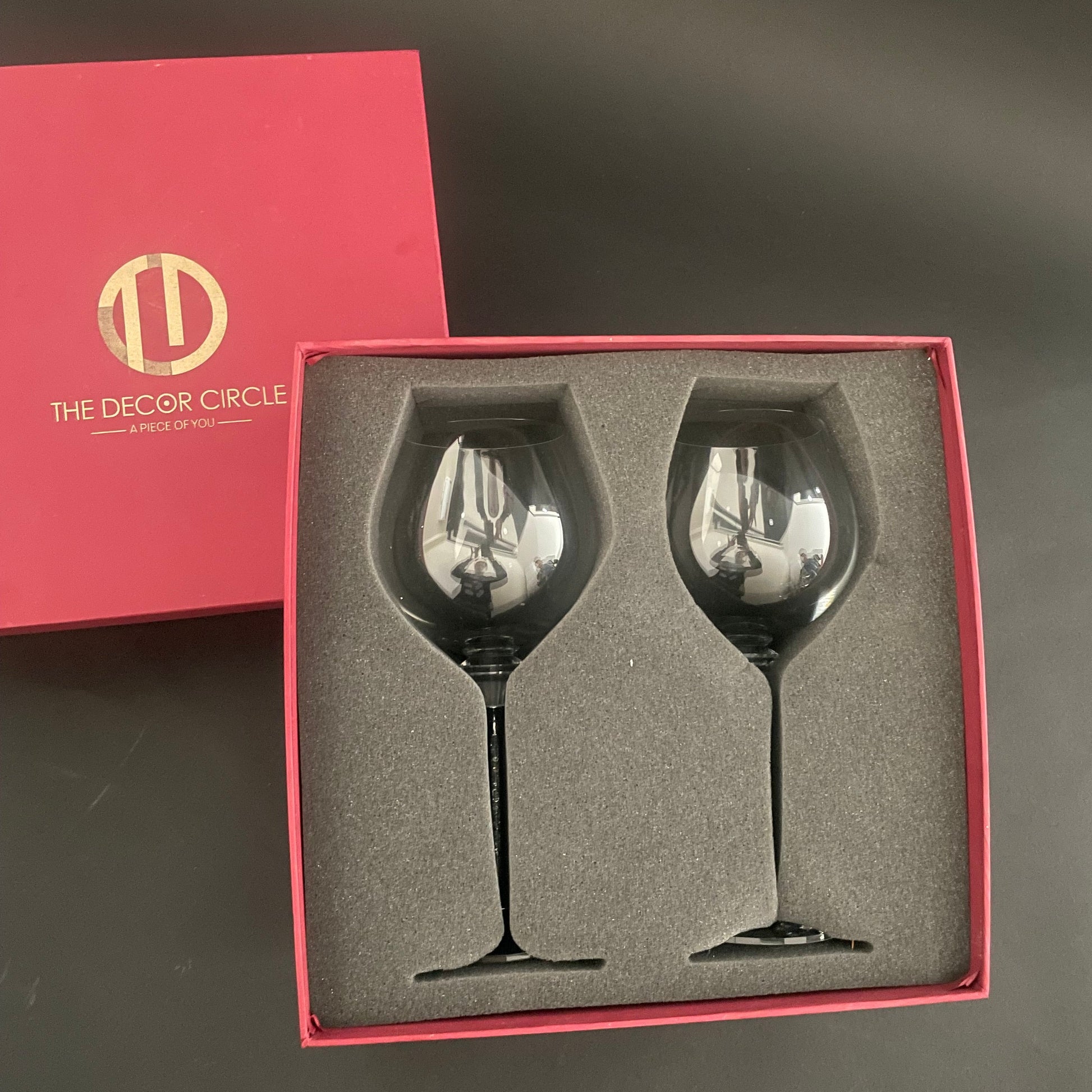 Silver Swarovski Wine glass Gift Box (Set of 2)