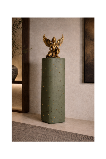 Contemporary Garuda Brass Sculpture (Green)