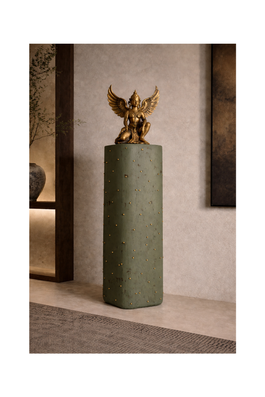Contemporary Garuda Brass Sculpture (Green)