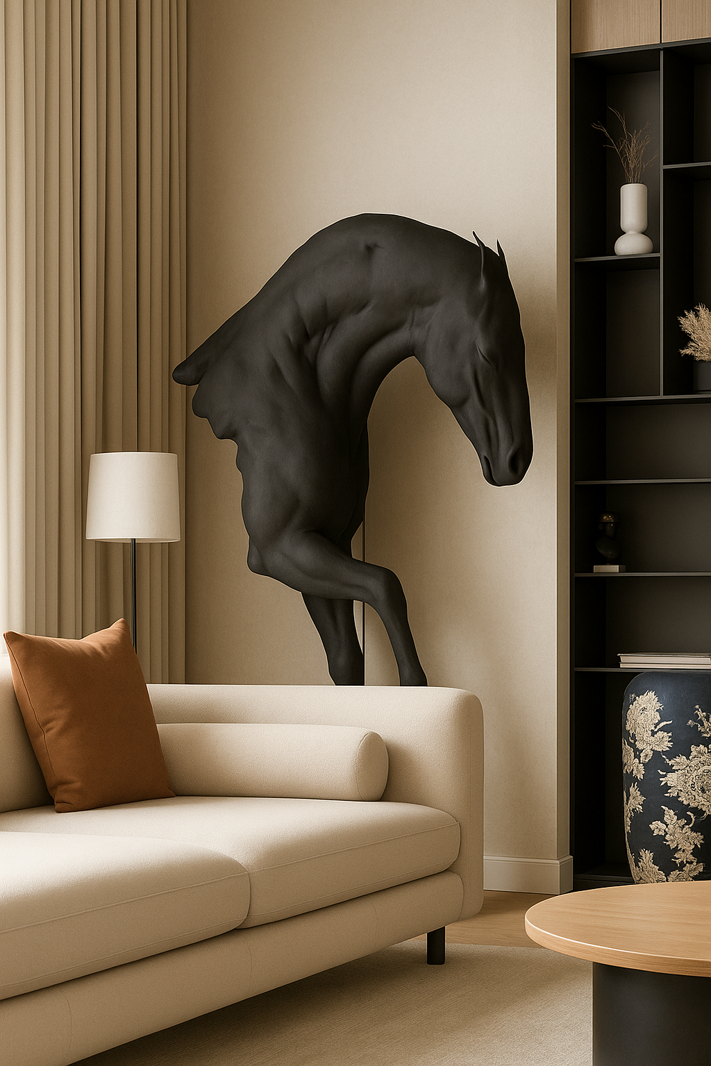 Augustus Horse Large Sculpture for Living room (5.6 Feet)