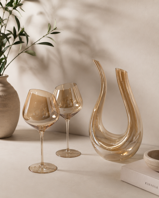 Amber Decanter & Wine Glass Gift hamper