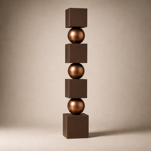 Copper Wood Wabi Sabi Large Sculpture