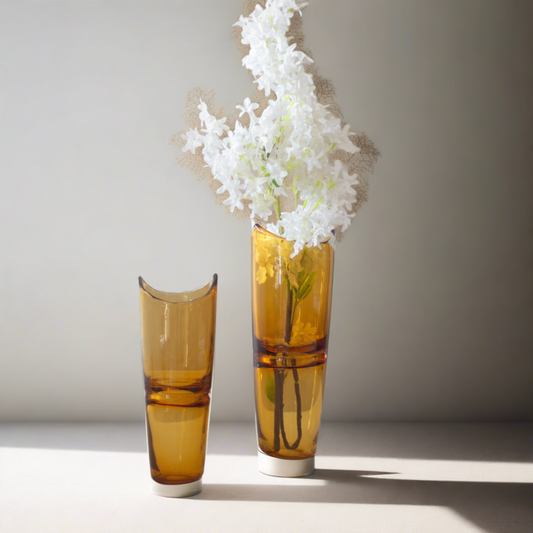 Animus Yellow Glass vases (Set of 2)