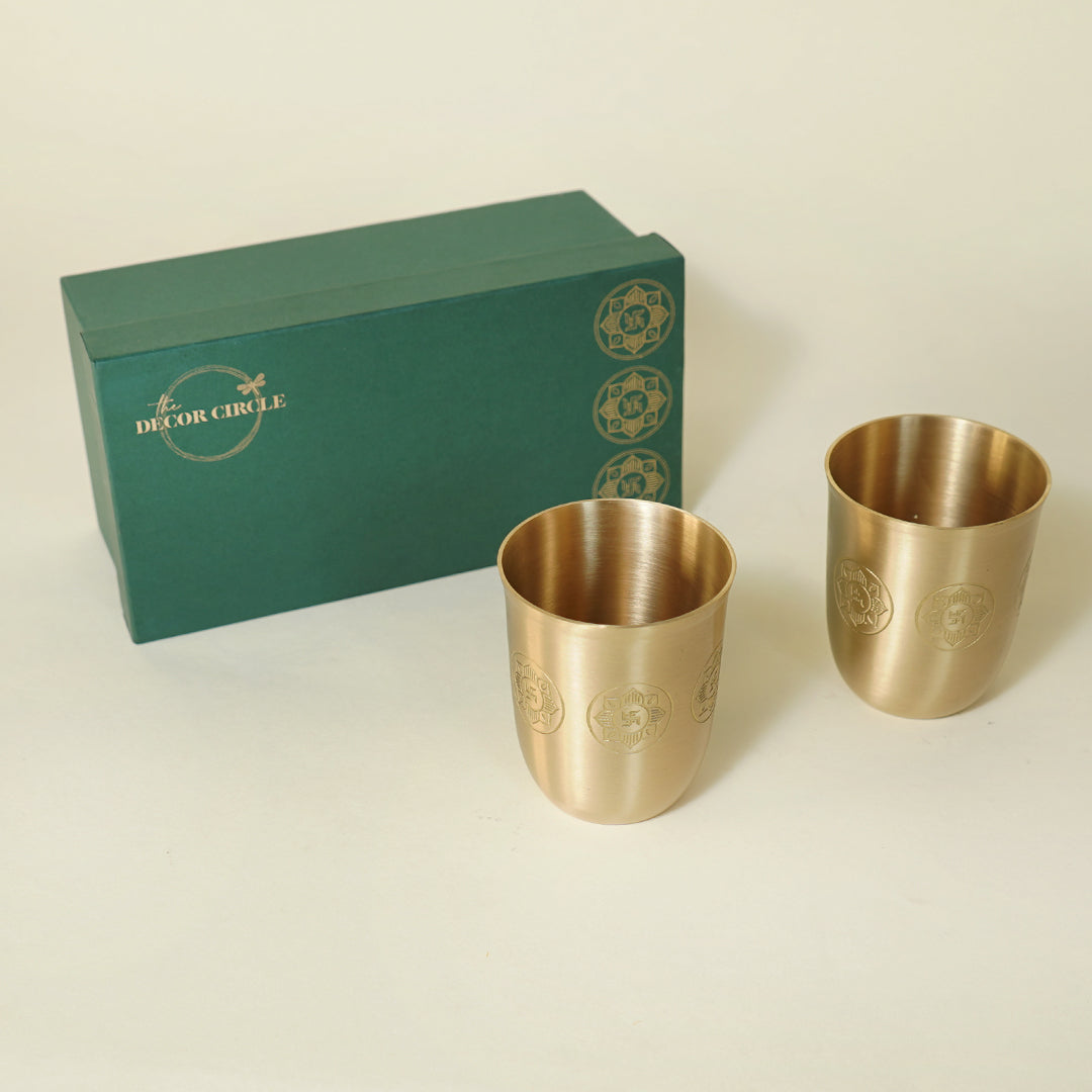 Kansa Brass Coin Glass Gift box (Set of 2)