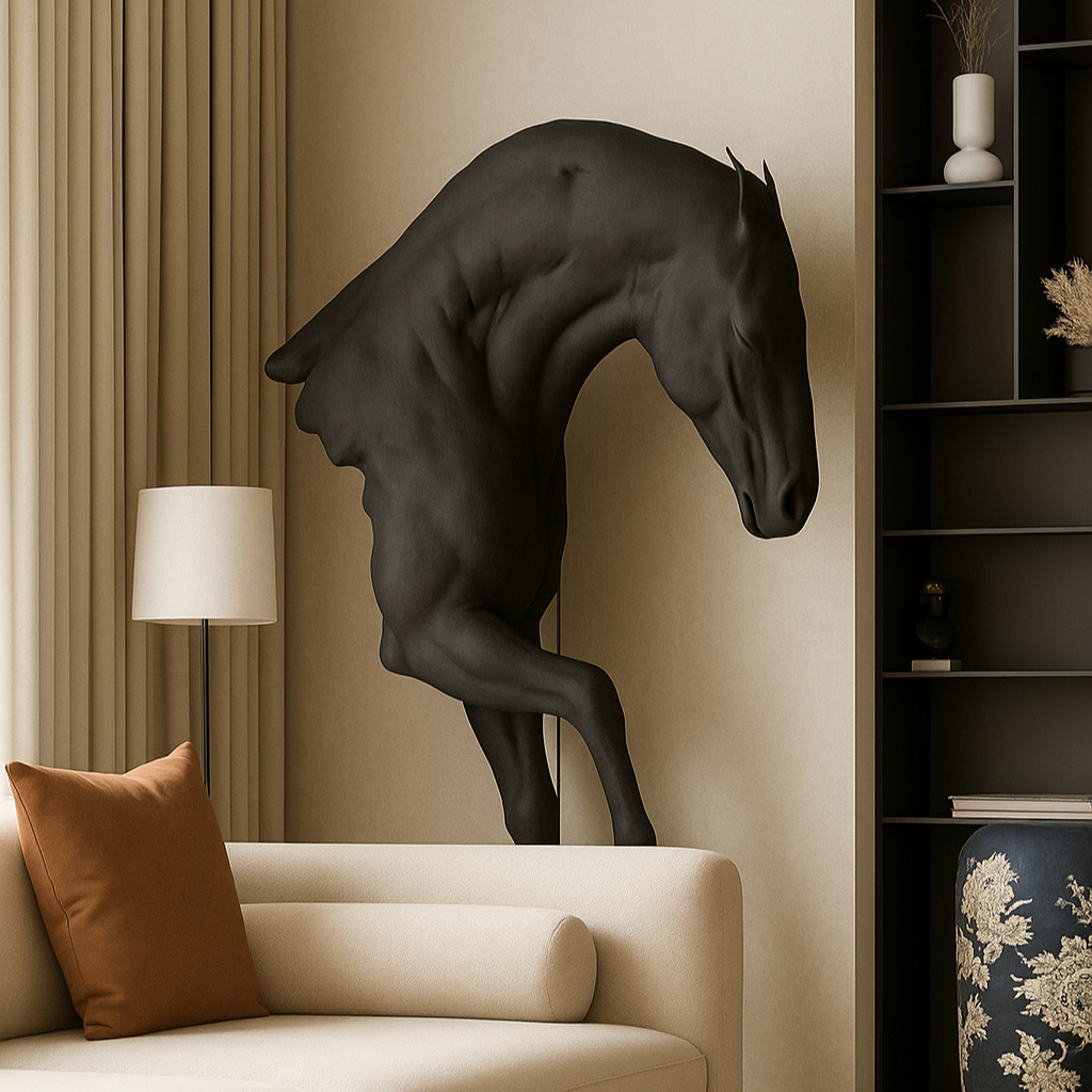 Augustus Horse Large Sculpture – 5.6 Ft Luxury Statement Decor Piece