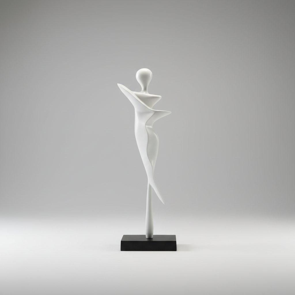 Mi Amor Metal Lady Sculpture (White)