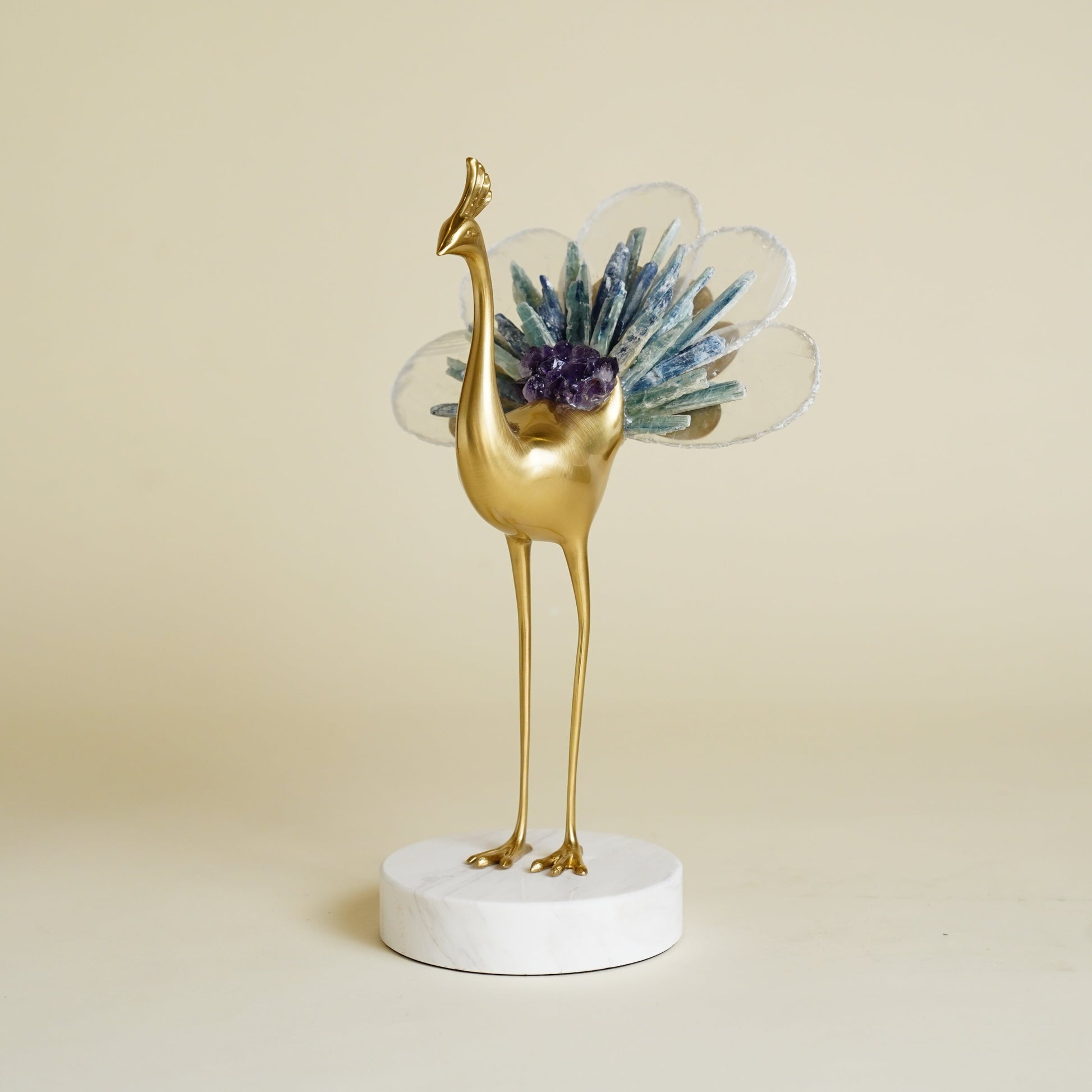 Augustus Crystal Brass Bird Sculpture