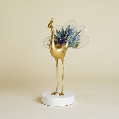 Augustus Crystal Brass Bird Sculpture