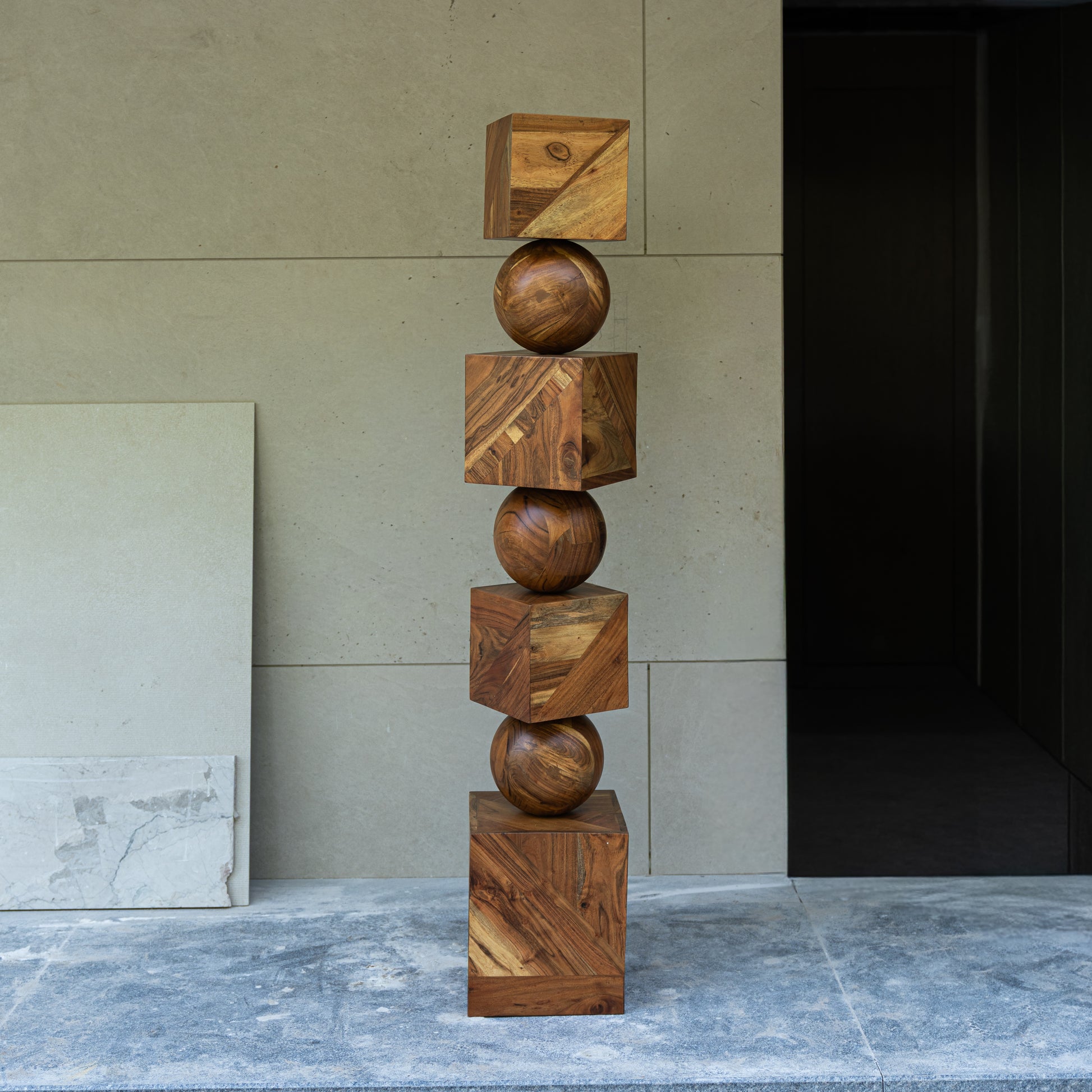 Japandi Wooden Large Sculpture
