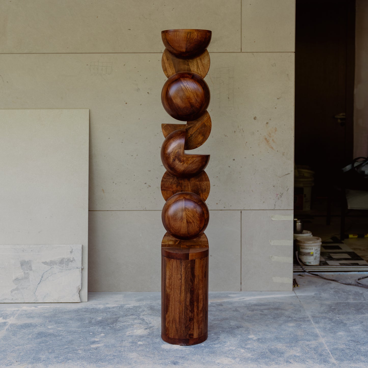 Walnut Large Wooden Totem (5 Feet)