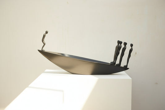Savious Boat Men Sculpture For Living Room
