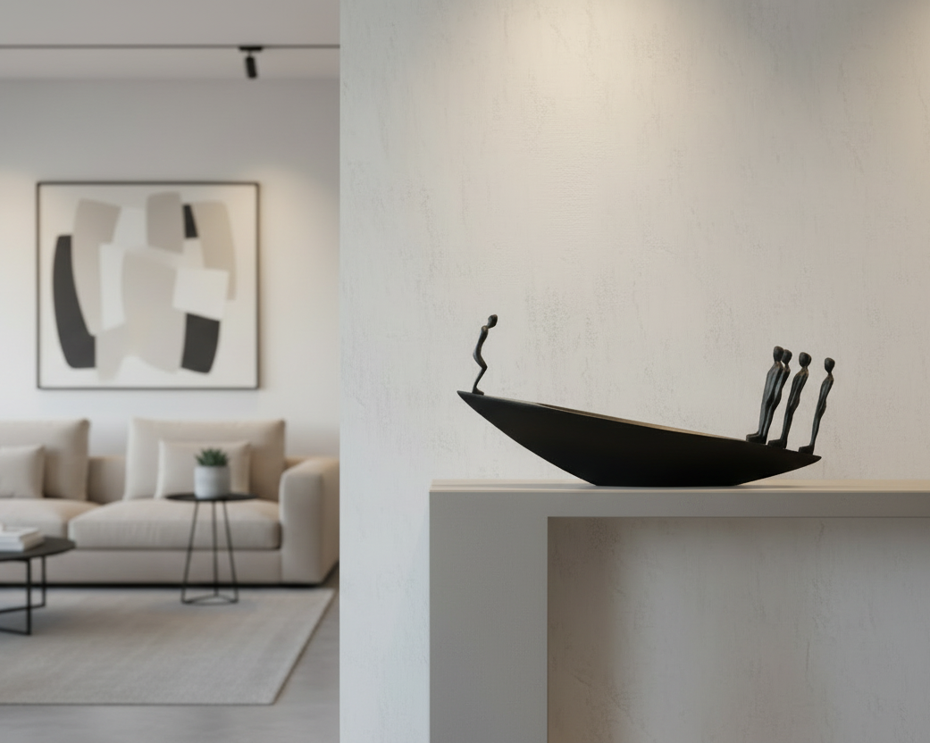 Savious Boat Men Sculpture For Living Room