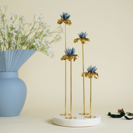 Calta Crystal Brass Flower Showpiece