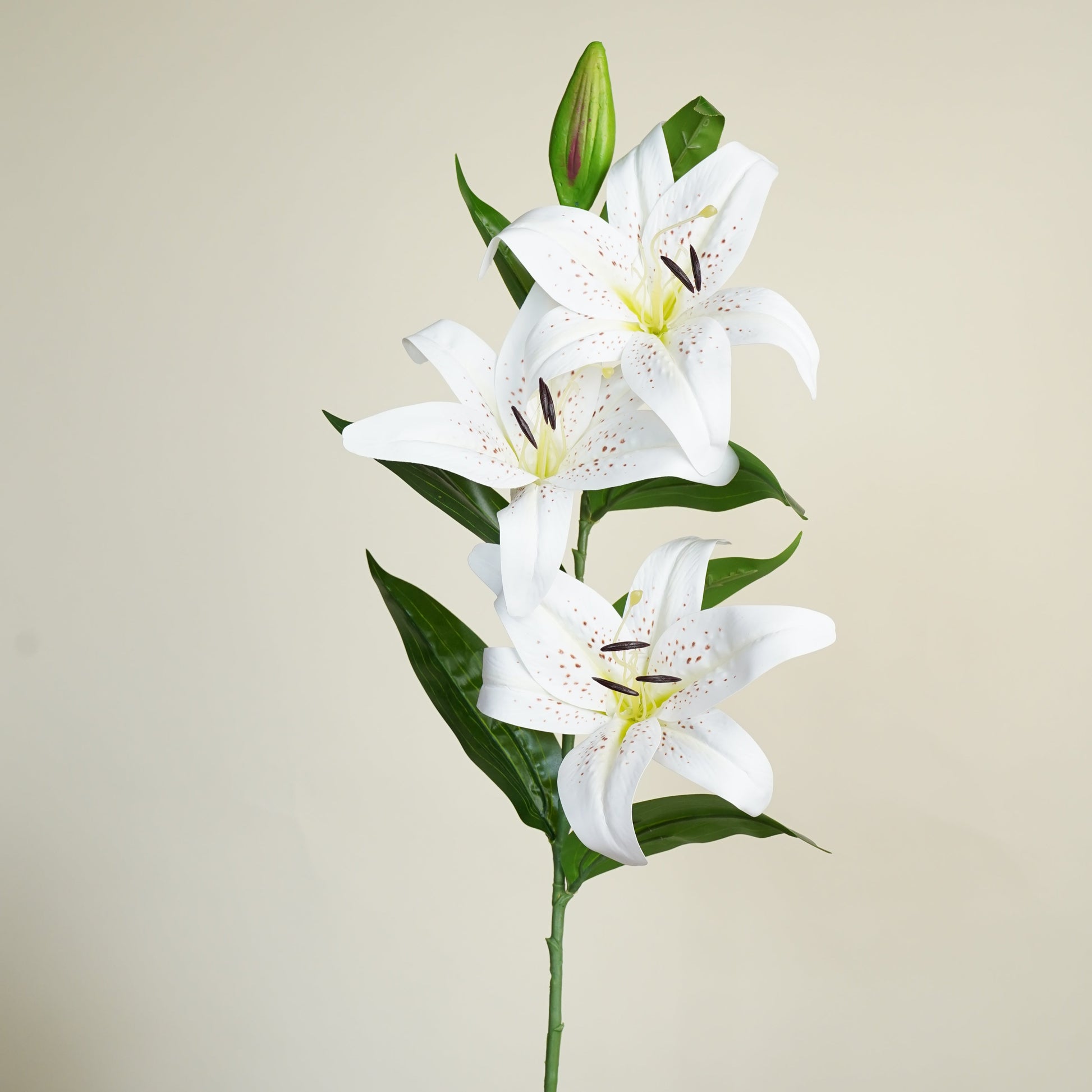 White Oriental Lily Artificial Flower Stem