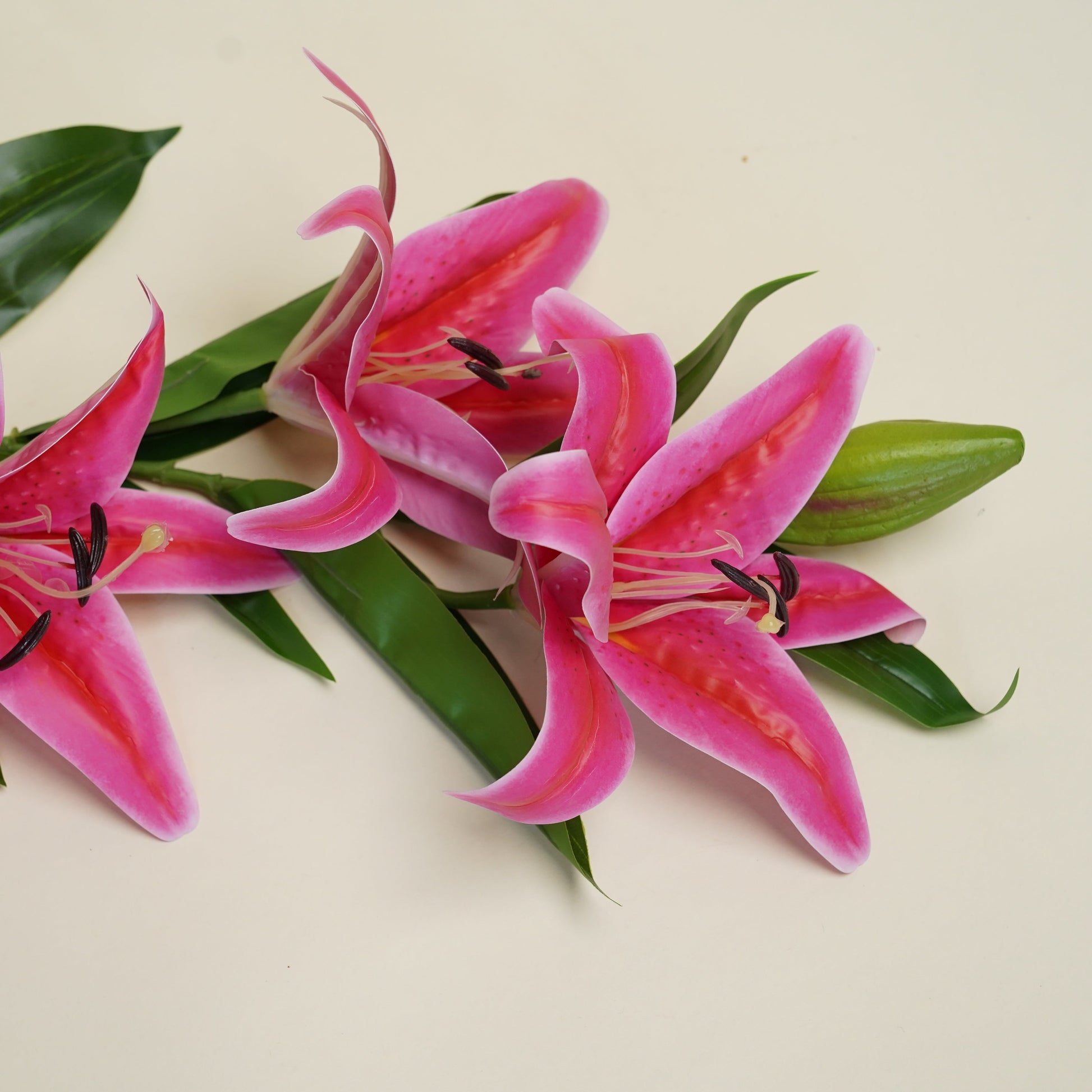 artificial asiatic lily Bright Pink Oriental Lily Artificial Flower Stem – The Decor Circle