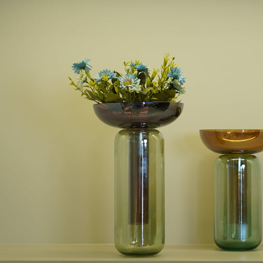 Fabiana Pink Funnel Glass vase (Large)