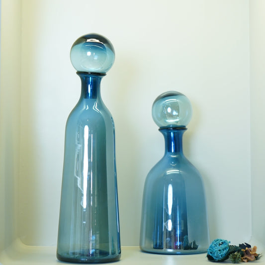 Amina Blue Glass Decorative Showpiece (Large)