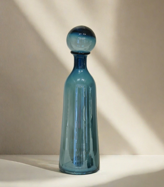 Amina Blue Glass Decorative Showpiece (Large)