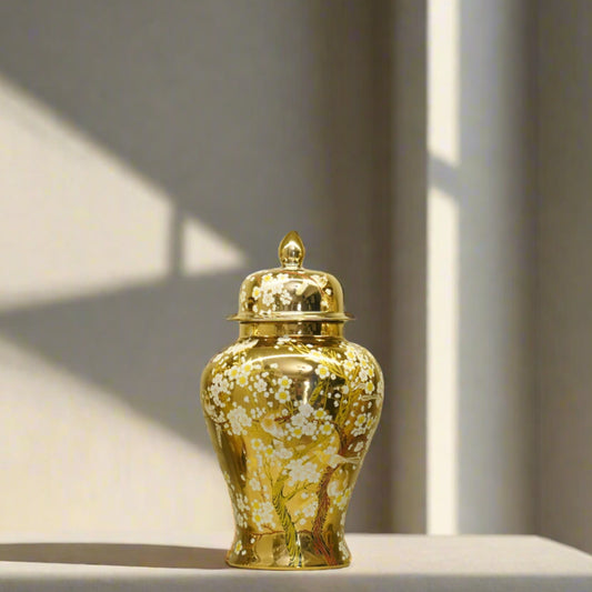 Luxury Gold Decorative Porcelain Jar (Small)
