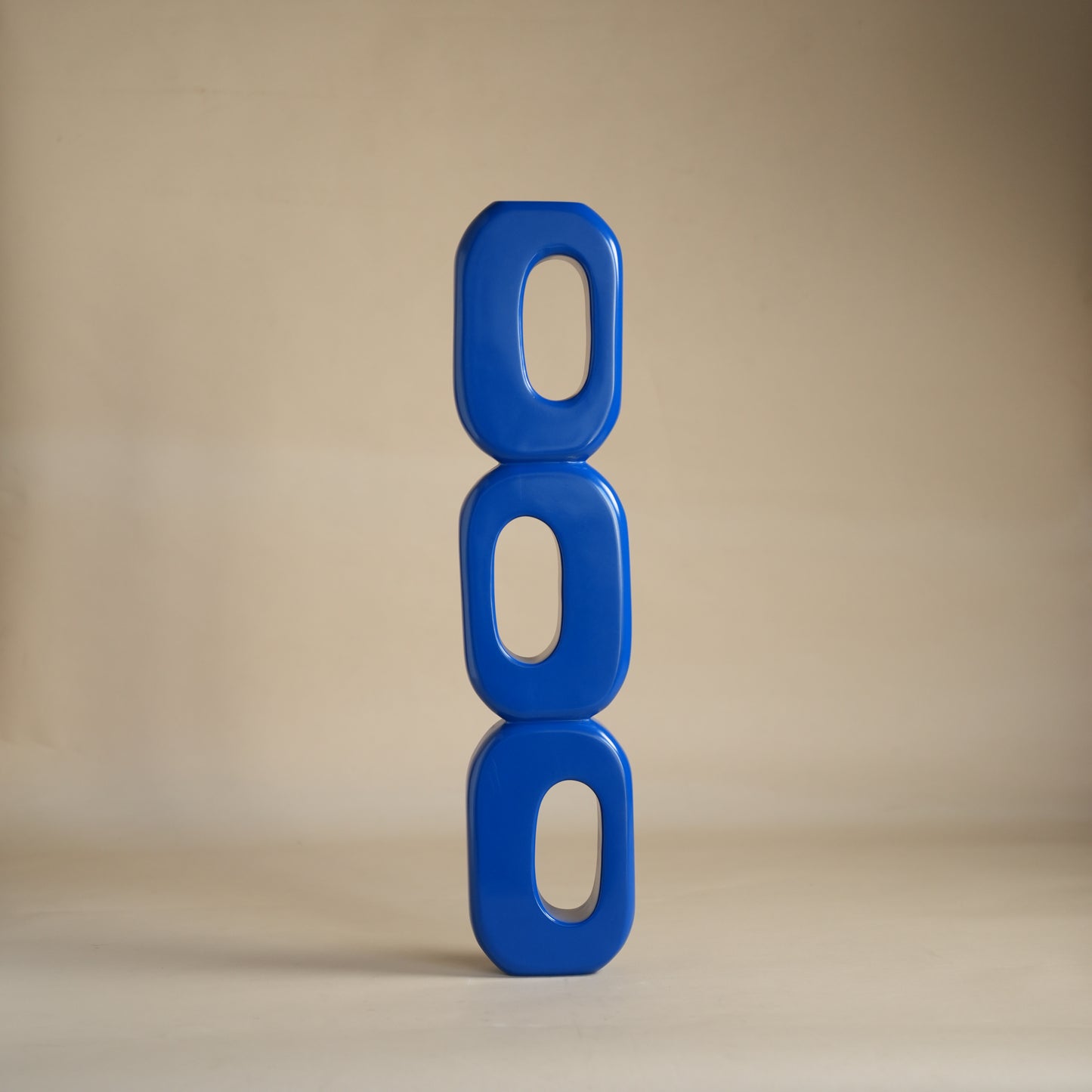 Totem Wooden Abstract Blue Sculpture