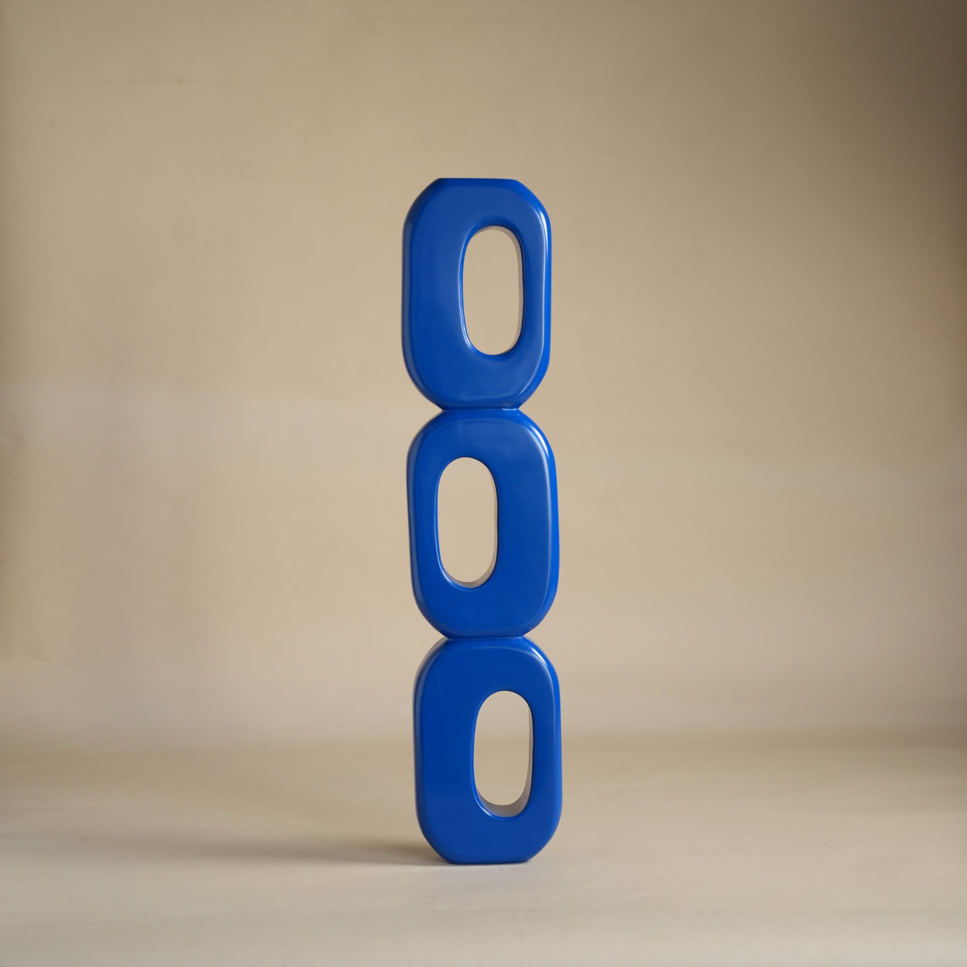 Totem Wooden Abstract Blue Sculpture