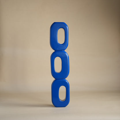 Totem Wooden Abstract Blue Sculpture