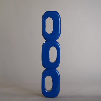 Totem Wooden Abstract Blue Sculpture