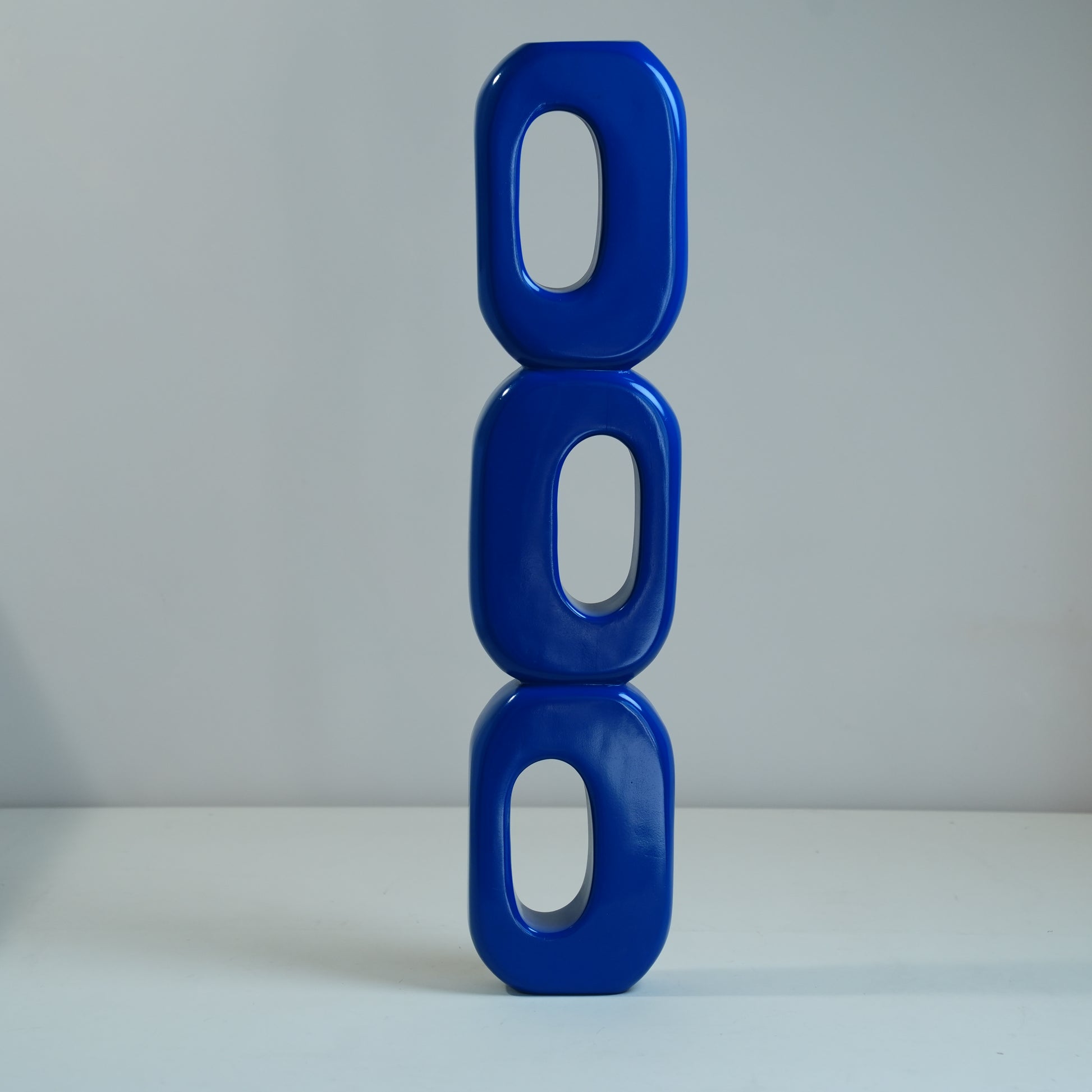 Totem Wooden Abstract Blue Sculpture