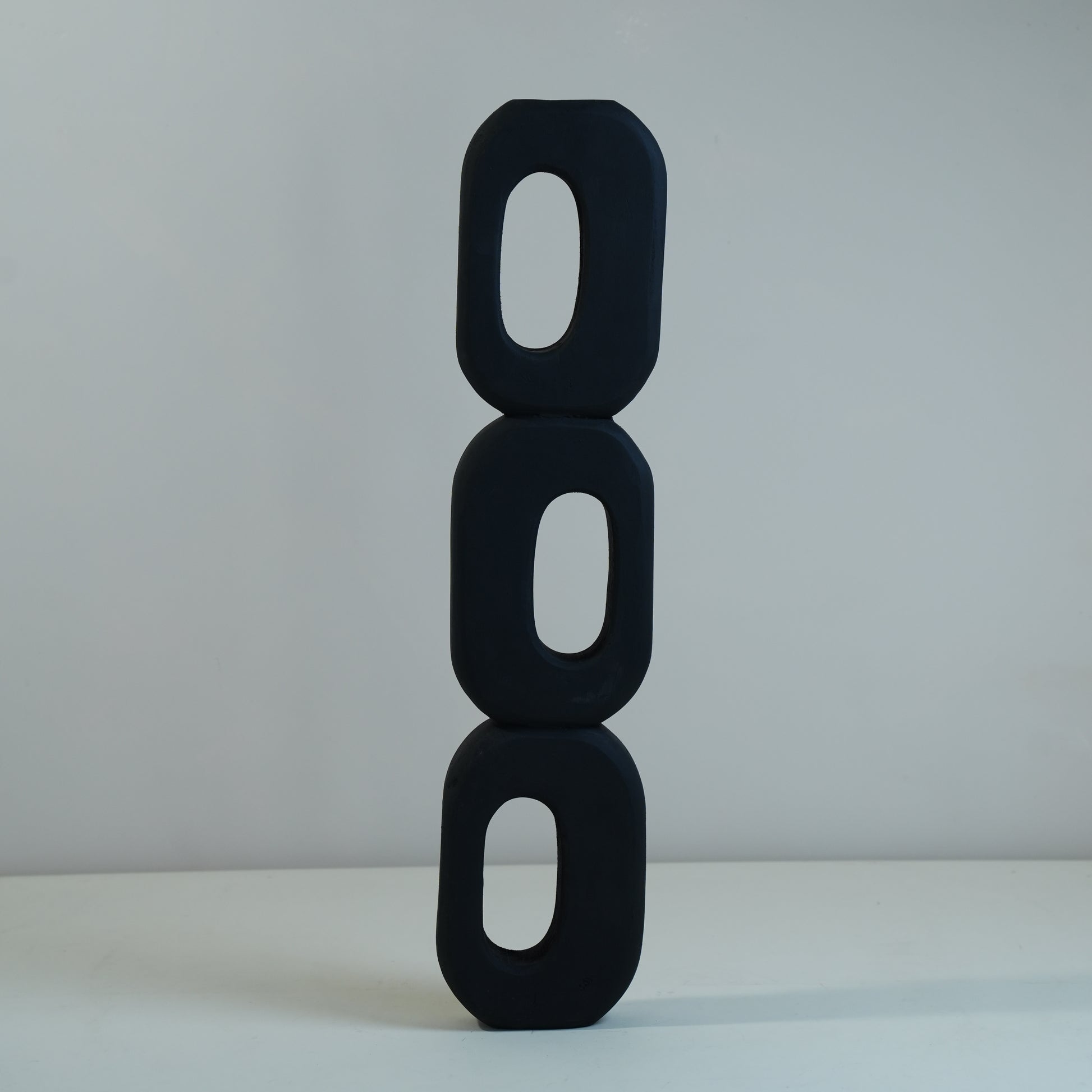 Totem Wooden Abstract Black Sculpture