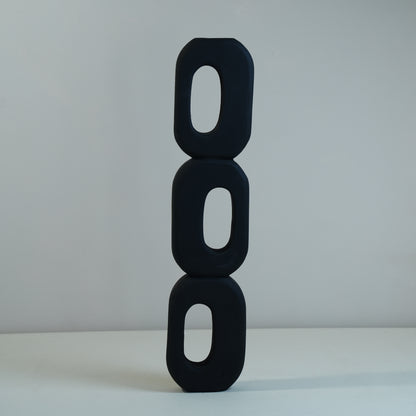 Totem Wooden Abstract Black Sculpture