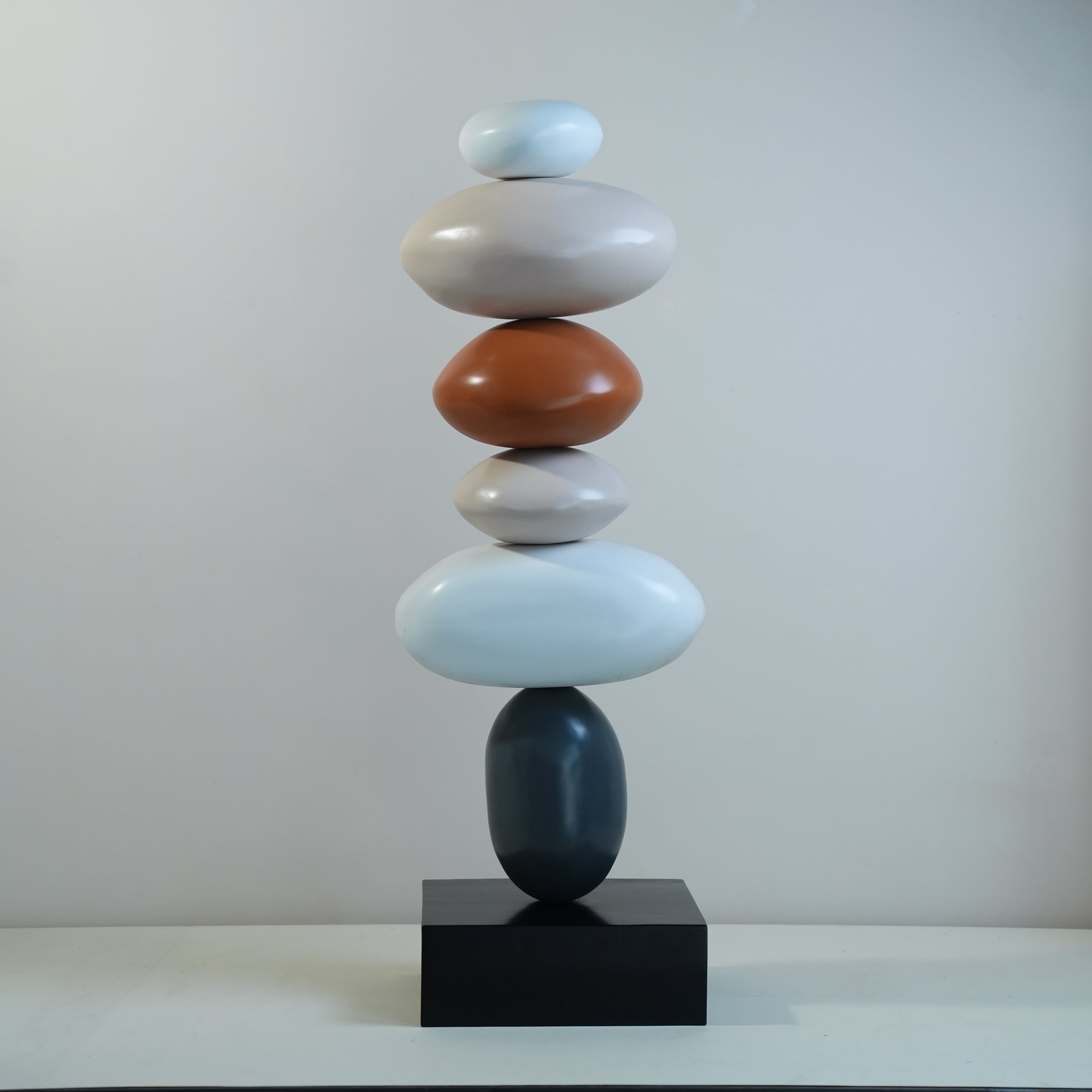 Wooden Pebble Totem Sculpture (3 Feet)