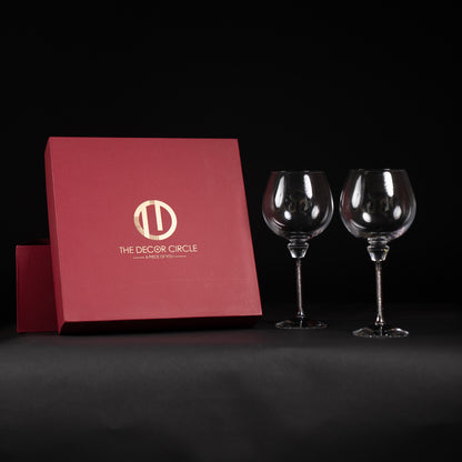 Silver Swarovski Wine Glass Gift Box (Set of 2)