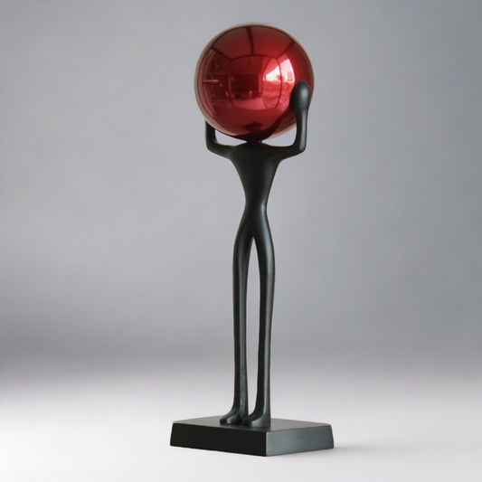 Marmor Red Ball Man sculpture