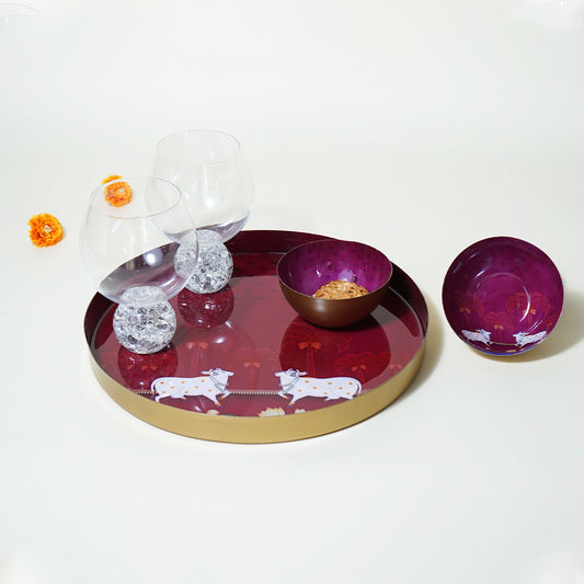 Heritage Pink Tray Gift Set with Bowls
