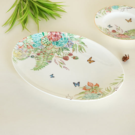 Viridis Forest Bone China Oval Platter