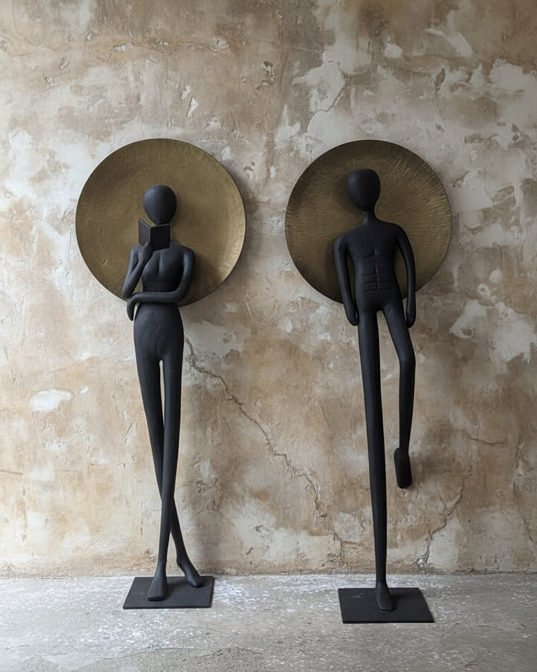 Arcanum Man Woman sculpture with Dome (Set of2)